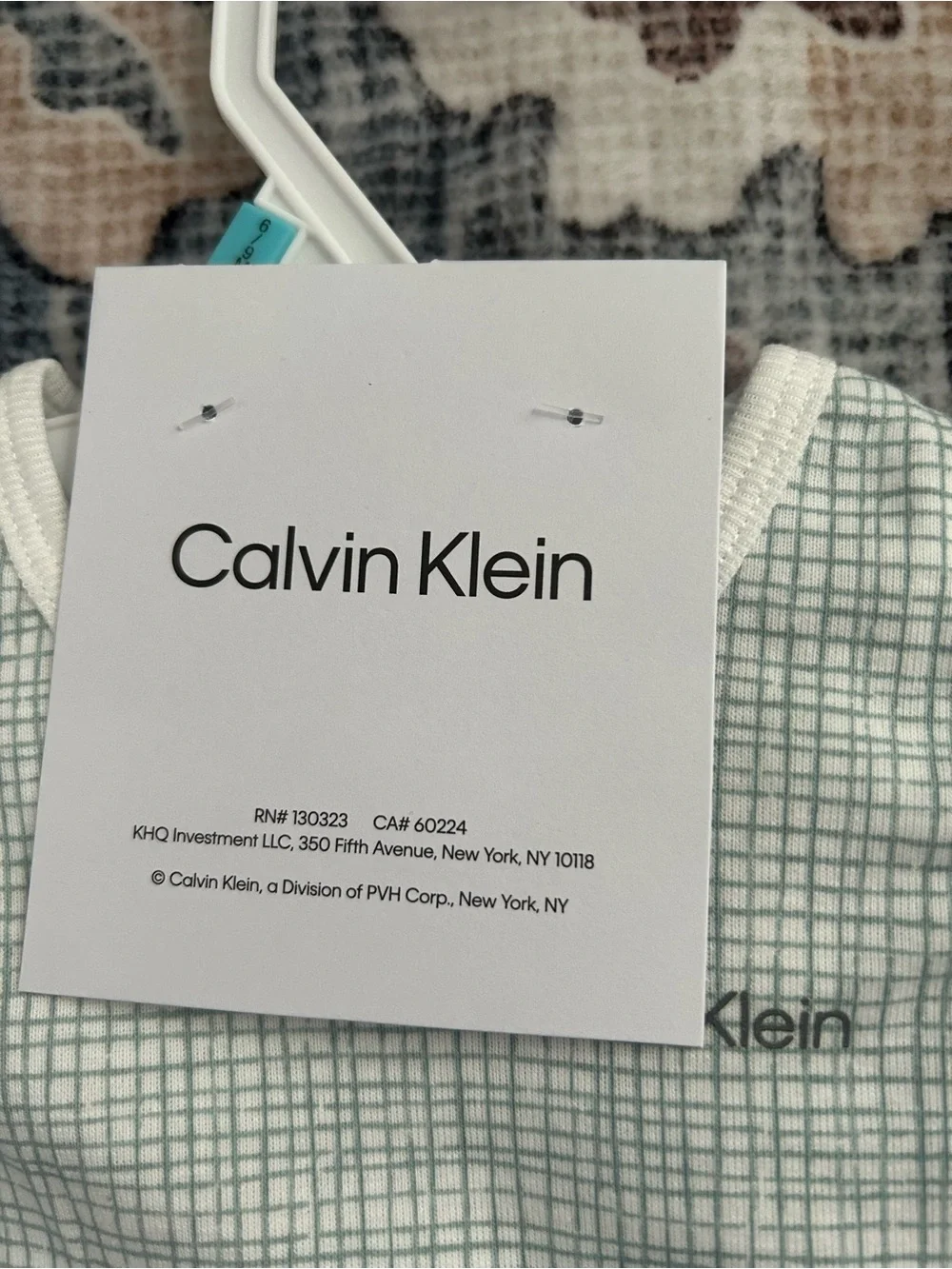 ✅ Calvin Klein Baby 3-Pack Bodysuits 6-9M NWT Gray Mint Check CK Logo